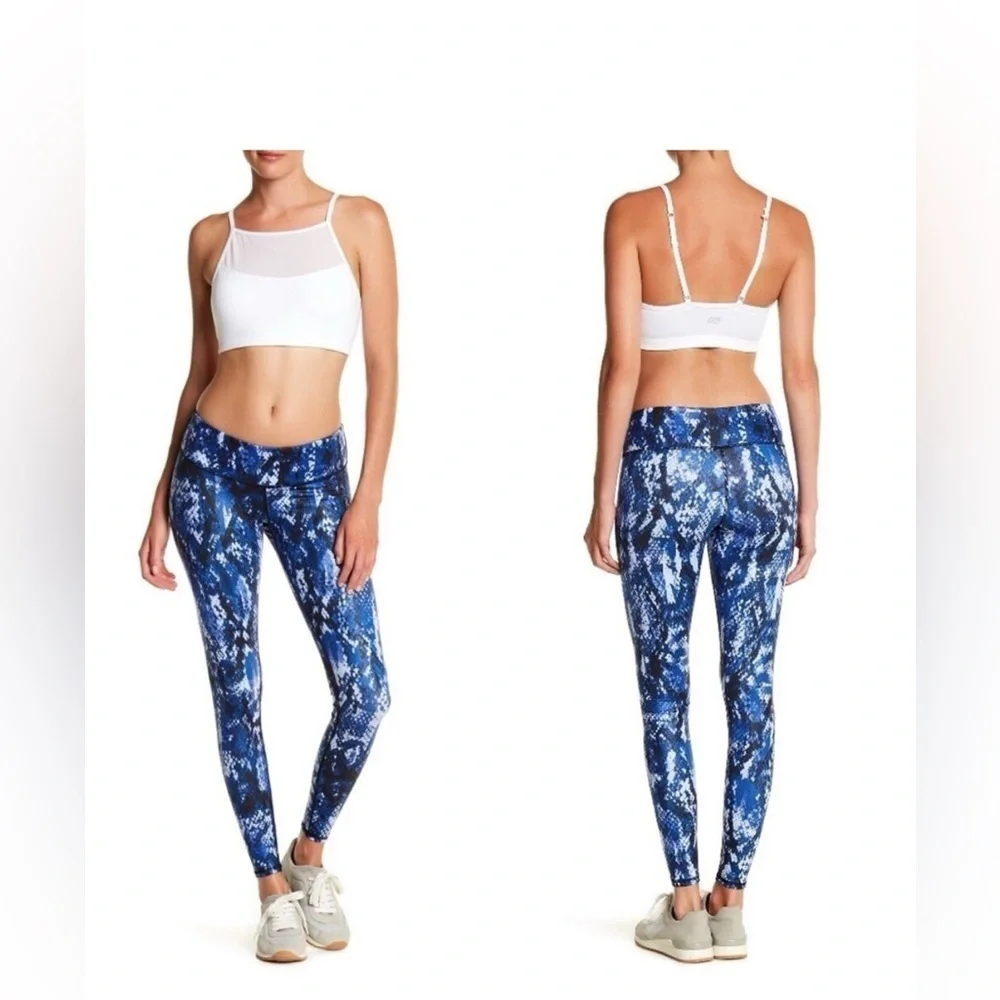 Alo Yoga Blue Snake Patterned Leggings M